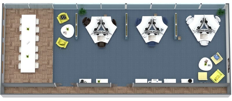 RoomSketcher Office Design Layout Ideas 3D Floor Plan
