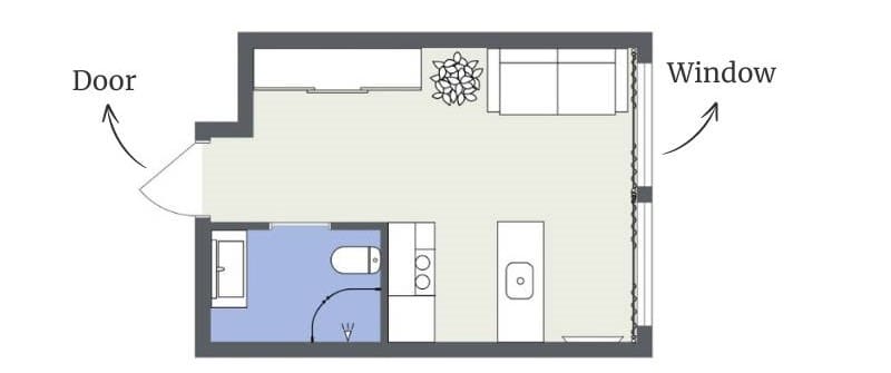 doors and windows on a floor plan