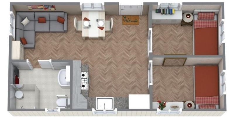 Floor plan of a tiny house for seniors
