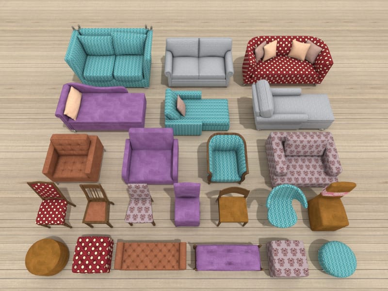 Mix of different type of chairs and colors