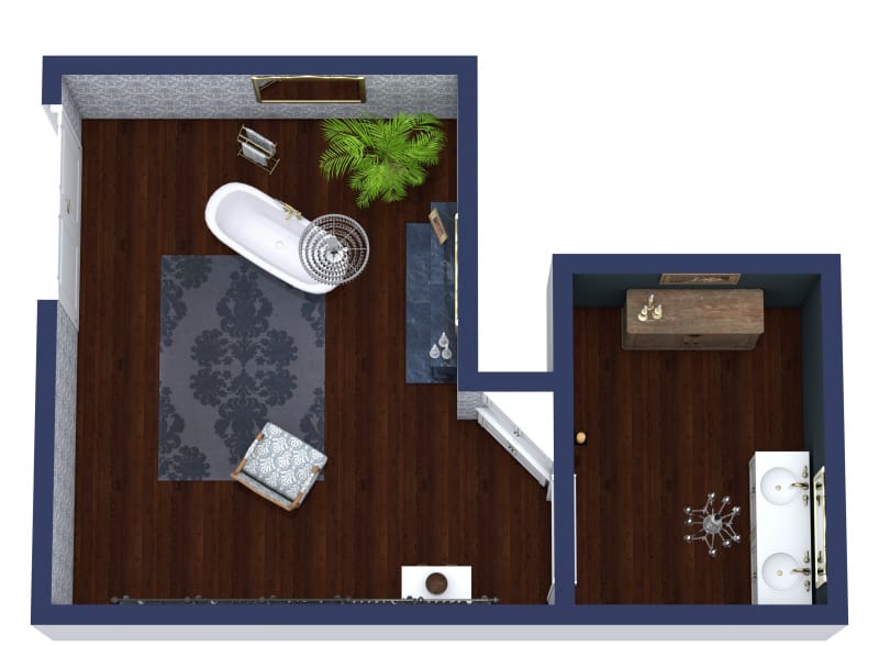 Victorian style bathroom layout