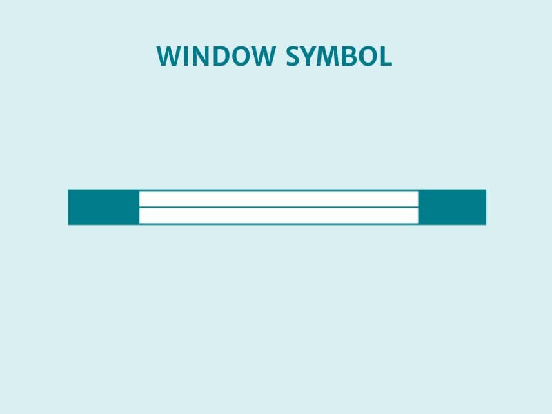 window symbol for floor plans, featuring an icon for windows