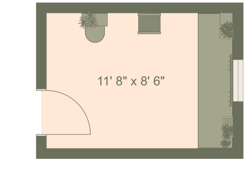 Rustic Powder Room Layout